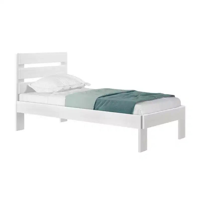 Cadre de lit simple Plank+Beam Farmhouse avec tête de lit en planches, lit plateforme en bois massif