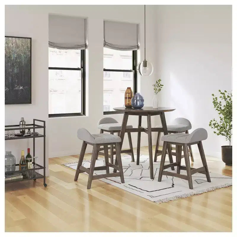 Tabouret de bar rembourré Signature Design by Ashley Lyncott à hauteur de comptoir avec coussin en mousse, lot de 2, gris clair