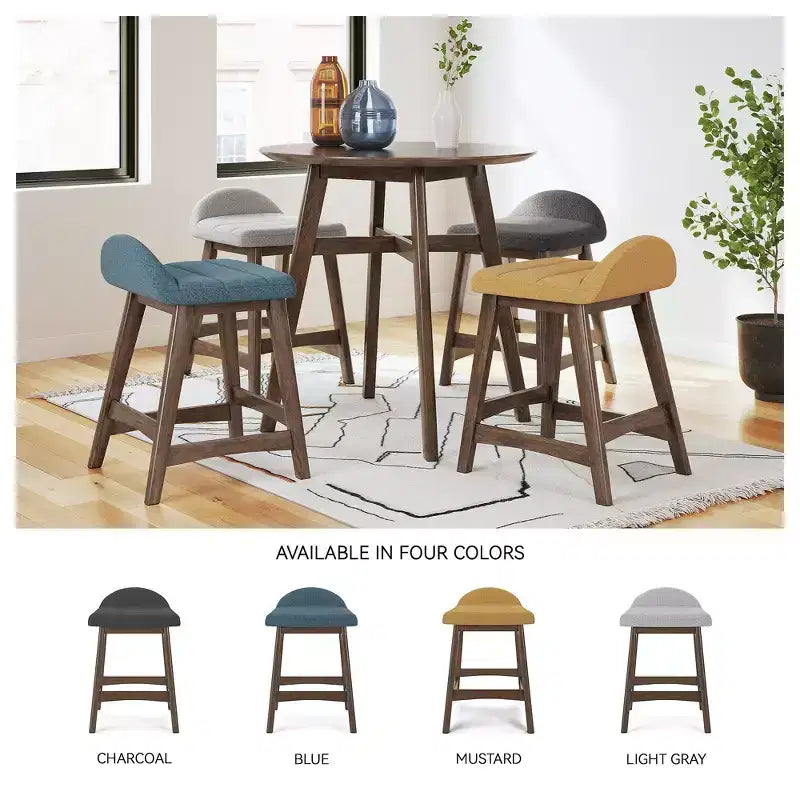 Tabouret de bar rembourré Signature Design by Ashley Lyncott à hauteur de comptoir avec coussin en mousse, lot de 2, gris clair