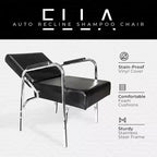 PureSana Chromium Ella Fauteuil de coiffure professionnel en vinyle à inclinaison automatique, gris