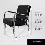PureSana Chromium Ella Fauteuil de coiffure professionnel en vinyle à inclinaison automatique, gris