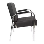 PureSana Chromium Ella Fauteuil de coiffure professionnel en vinyle à inclinaison automatique, gris