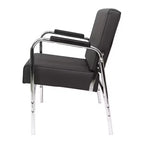 PureSana Chromium Ella Fauteuil de coiffure professionnel en vinyle à inclinaison automatique, gris