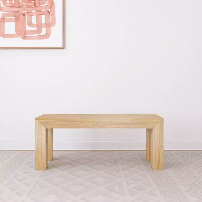 Banc de salle à manger moderne Plank+Beam, banc en bois massif pour table à manger, 49