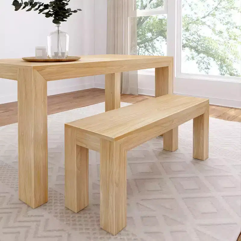Banc de salle à manger moderne Plank+Beam, banc en bois massif pour table à manger, 49
