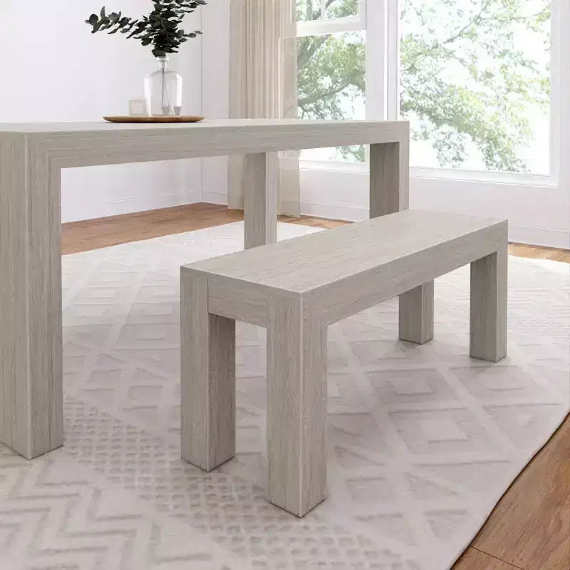 Banc de salle à manger moderne Plank+Beam, banc en bois massif pour table à manger, 49