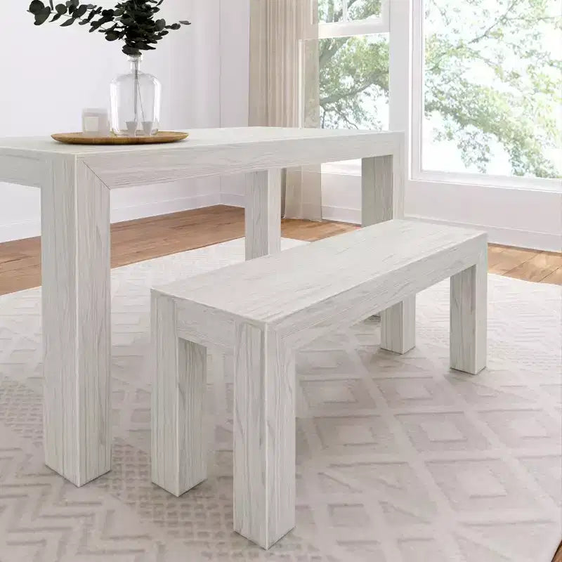 Banc de salle à manger moderne Plank+Beam, banc en bois massif pour table à manger, 49