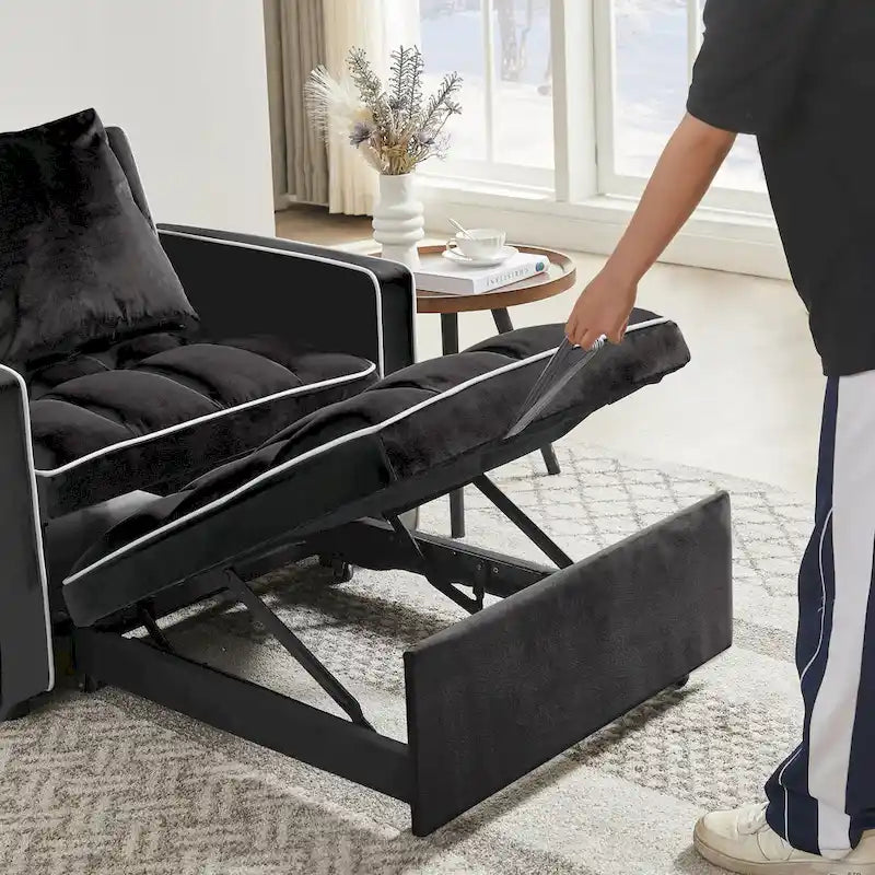 Fauteuil-lit pliant 3-en-1 avec dossier réglable - 33,85 x 35,43 x 31,10