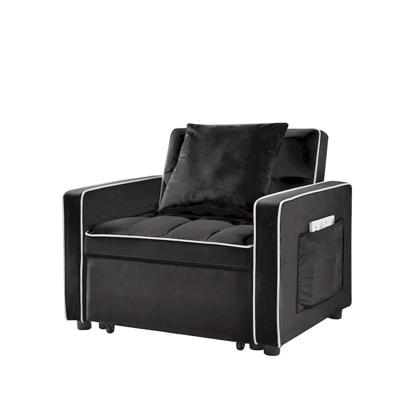 Fauteuil-lit pliant 3-en-1 avec dossier réglable - 33,85 x 35,43 x 31,10