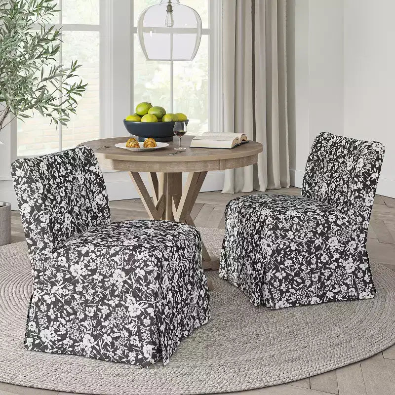 Fabrizius, ensemble de 2 fauteuils d'appoint rembourrés de style transitionnel avec housse lavable et pieds en bois massif | HULALA HOME