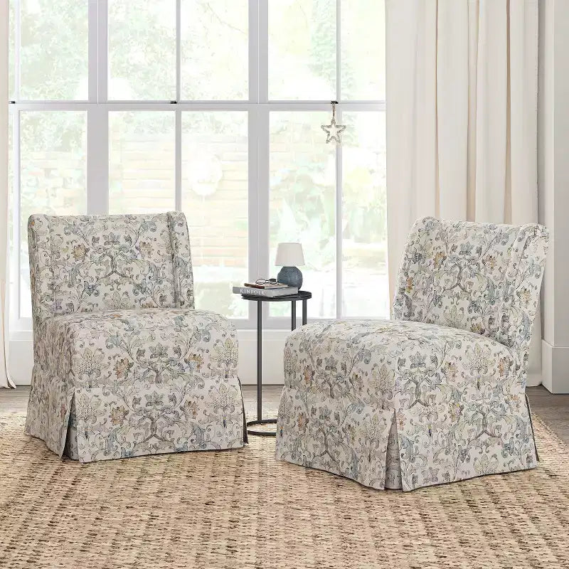 Fabrizius, ensemble de 2 fauteuils d'appoint rembourrés de style transitionnel avec housse lavable et pieds en bois massif | HULALA HOME