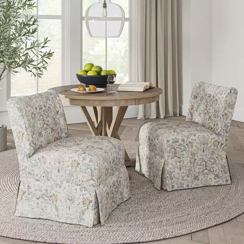Fabrizius, ensemble de 2 fauteuils d'appoint rembourrés de style transitionnel avec housse lavable et pieds en bois massif | HULALA HOME