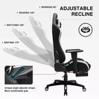 Chaise de bureau inclinable GTRACING en tissu, avec repose-pieds et hauteur réglables