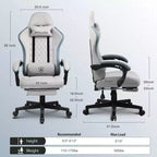 Chaise de jeu GTPLAYER, chaise de bureau en tissu avec accoudoirs liés, chaise d'ordinateur ergonomique