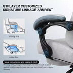 Chaise de jeu GTPLAYER, chaise de bureau en tissu avec accoudoirs liés, chaise d'ordinateur ergonomique