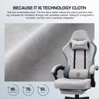 Chaise de jeu GTPLAYER, chaise de bureau en tissu avec accoudoirs liés, chaise d'ordinateur ergonomique