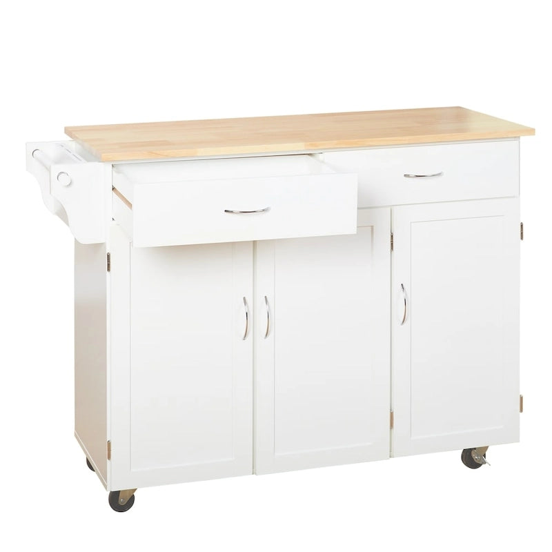 Desserte de cuisine Addie Simple Living avec plateau en bois