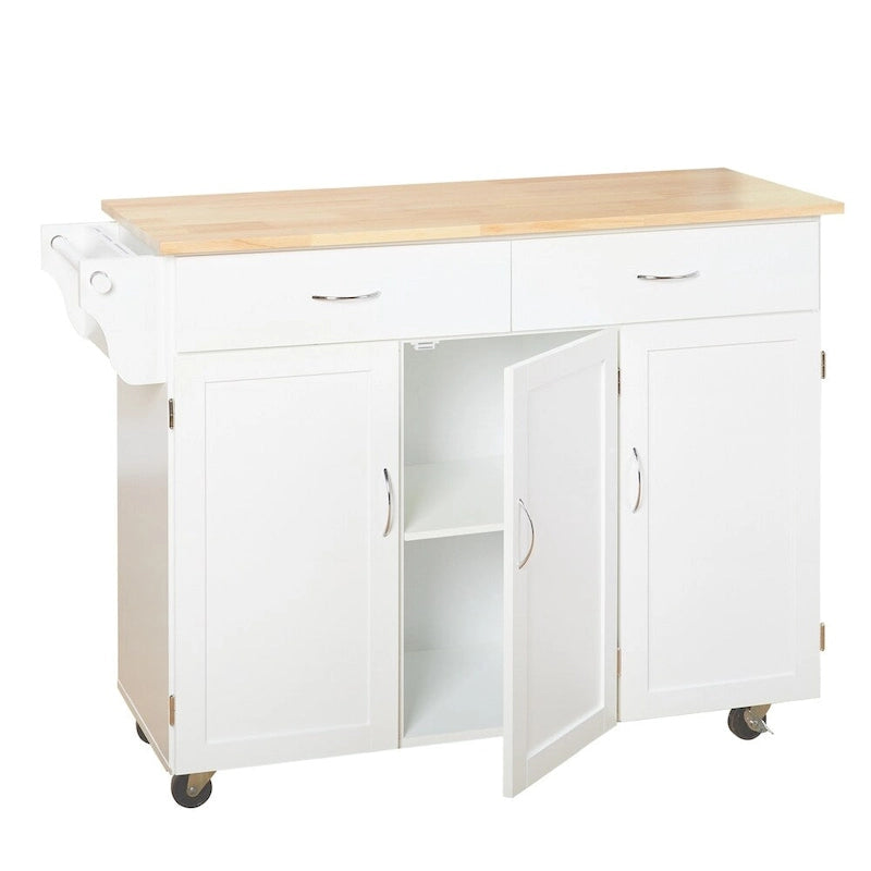 Desserte de cuisine Addie Simple Living avec plateau en bois
