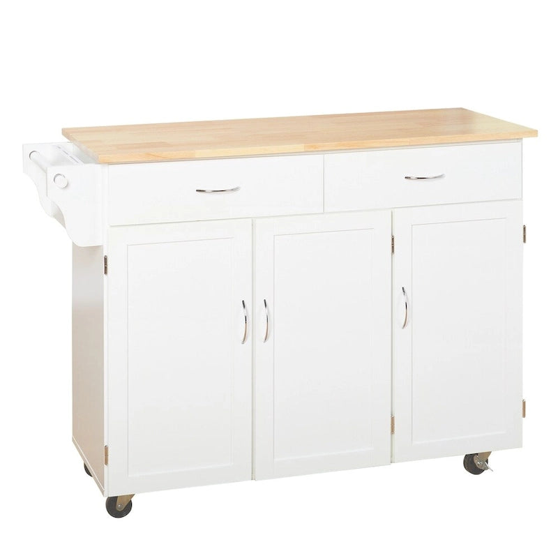 Desserte de cuisine Addie Simple Living avec plateau en bois