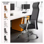 Chaise de bureau ergonomique LeisureMod Adorit à dossier haut en cuir - Pivotante et inclinable - Chaise de bureau exécutive réglable