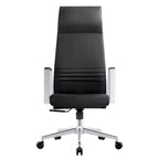 Chaise de bureau ergonomique LeisureMod Adorit à dossier haut en cuir - Pivotante et inclinable - Chaise de bureau exécutive réglable