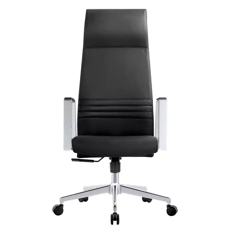 Chaise de bureau ergonomique LeisureMod Adorit à dossier haut en cuir - Pivotante et inclinable - Chaise de bureau exécutive réglable