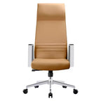 Chaise de bureau ergonomique LeisureMod Adorit à dossier haut en cuir - Pivotante et inclinable - Chaise de bureau exécutive réglable