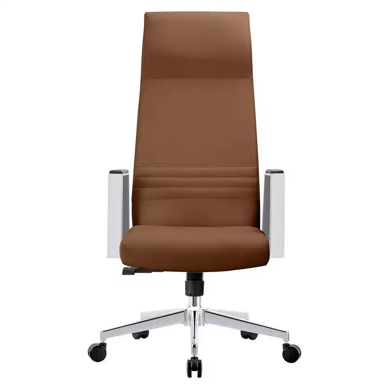 Chaise de bureau ergonomique LeisureMod Adorit à dossier haut en cuir - Pivotante et inclinable - Chaise de bureau exécutive réglable