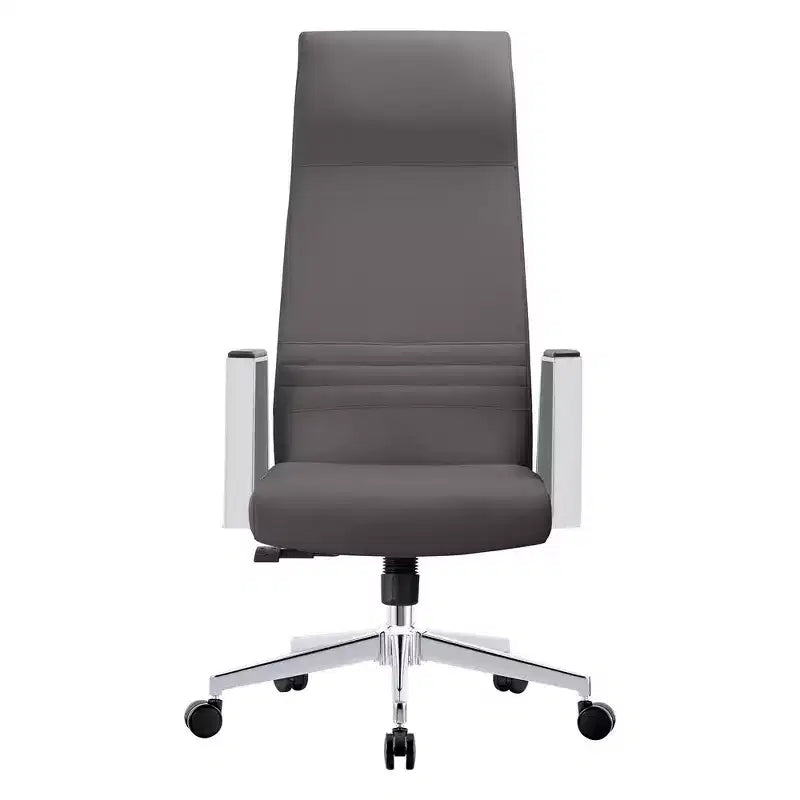 Chaise de bureau ergonomique LeisureMod Adorit à dossier haut en cuir - Pivotante et inclinable - Chaise de bureau exécutive réglable