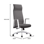 Chaise de bureau ergonomique LeisureMod Adorit à dossier haut en cuir - Pivotante et inclinable - Chaise de bureau exécutive réglable