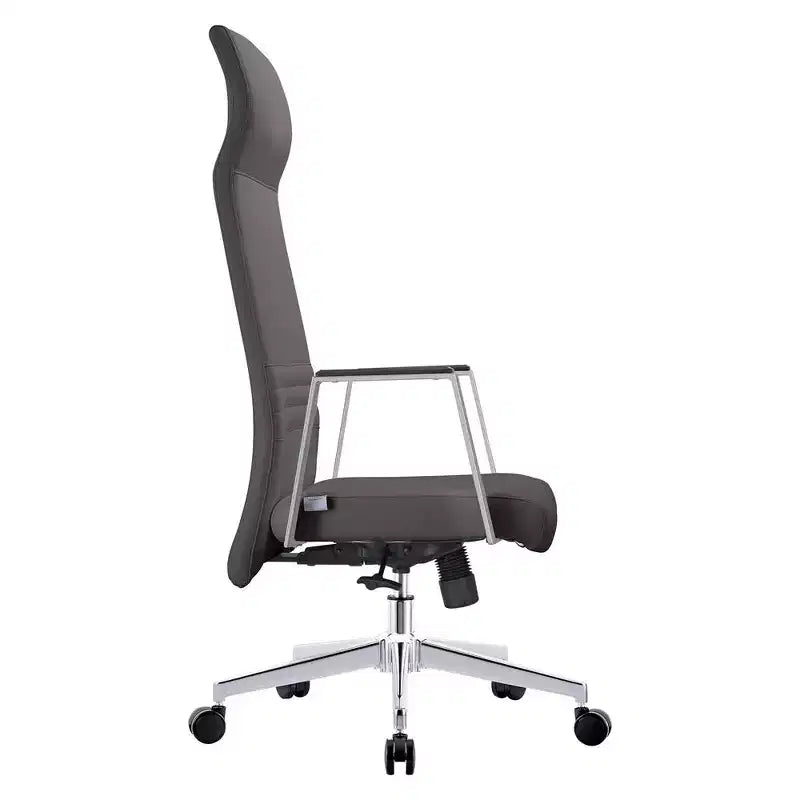 Chaise de bureau ergonomique LeisureMod Adorit à dossier haut en cuir - Pivotante et inclinable - Chaise de bureau exécutive réglable