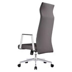 Chaise de bureau ergonomique LeisureMod Adorit à dossier haut en cuir - Pivotante et inclinable - Chaise de bureau exécutive réglable