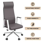 Chaise de bureau ergonomique LeisureMod Adorit à dossier haut en cuir - Pivotante et inclinable - Chaise de bureau exécutive réglable