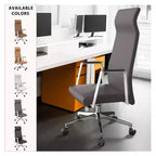 Chaise de bureau ergonomique LeisureMod Adorit à dossier haut en cuir - Pivotante et inclinable - Chaise de bureau exécutive réglable