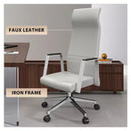 Chaise de bureau ergonomique LeisureMod Adorit à dossier haut en cuir - Pivotante et inclinable - Chaise de bureau exécutive réglable