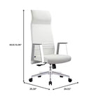 Chaise de bureau ergonomique LeisureMod Adorit à dossier haut en cuir - Pivotante et inclinable - Chaise de bureau exécutive réglable