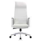 Chaise de bureau ergonomique LeisureMod Adorit à dossier haut en cuir - Pivotante et inclinable - Chaise de bureau exécutive réglable