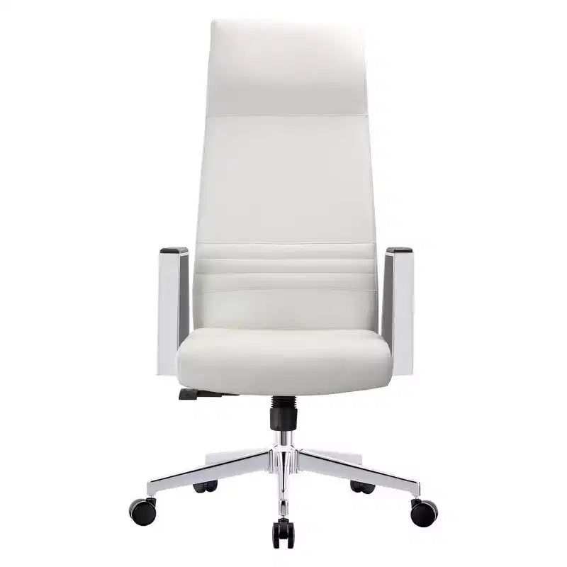 Chaise de bureau ergonomique LeisureMod Adorit à dossier haut en cuir - Pivotante et inclinable - Chaise de bureau exécutive réglable