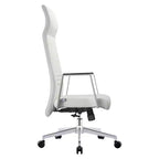 Chaise de bureau ergonomique LeisureMod Adorit à dossier haut en cuir - Pivotante et inclinable - Chaise de bureau exécutive réglable