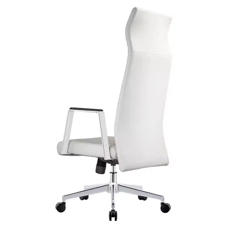 Chaise de bureau ergonomique LeisureMod Adorit à dossier haut en cuir - Pivotante et inclinable - Chaise de bureau exécutive réglable