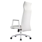 Chaise de bureau ergonomique LeisureMod Adorit à dossier haut en cuir - Pivotante et inclinable - Chaise de bureau exécutive réglable