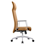 Chaise de bureau ergonomique LeisureMod Adorit à dossier haut en cuir - Pivotante et inclinable - Chaise de bureau exécutive réglable