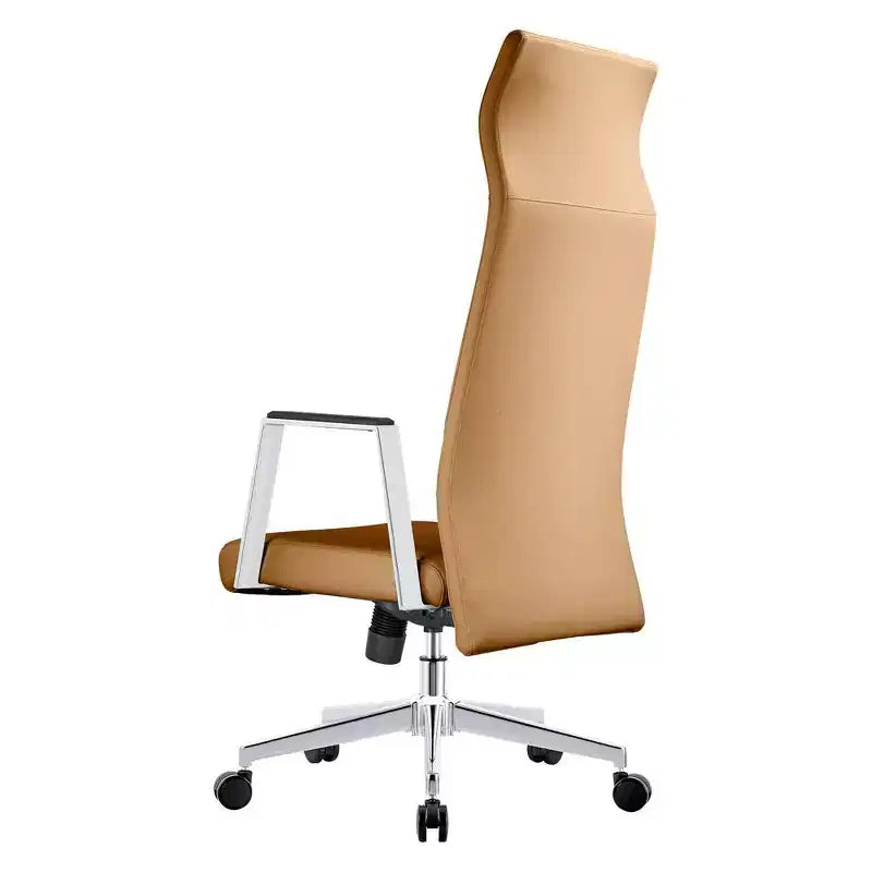 Chaise de bureau ergonomique LeisureMod Adorit à dossier haut en cuir - Pivotante et inclinable - Chaise de bureau exécutive réglable