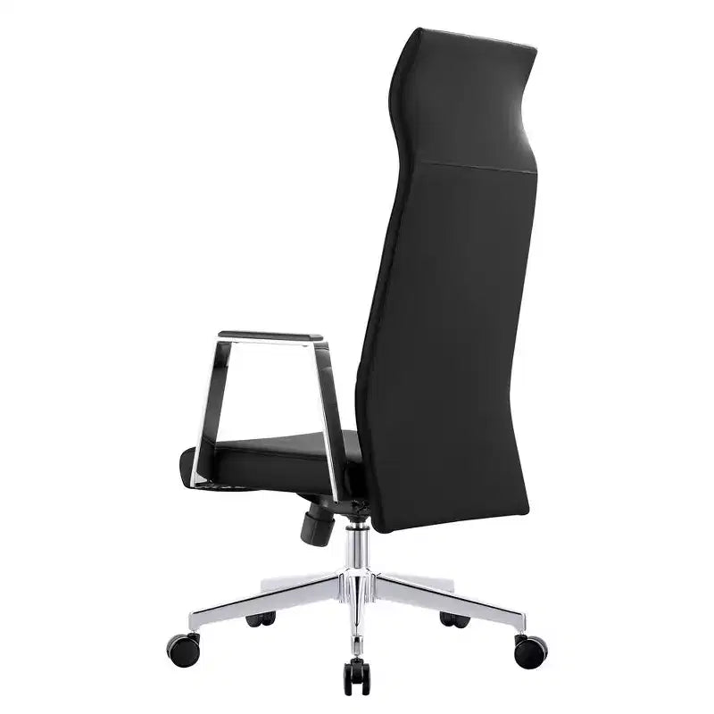Chaise de bureau ergonomique LeisureMod Adorit à dossier haut en cuir - Pivotante et inclinable - Chaise de bureau exécutive réglable