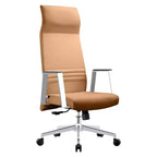 LeisureMod Adorit High-Back Ergonomic Leather Office Chair - Swivel & Tilt - Adjustable Executive Desk Chair