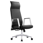 Chaise de bureau ergonomique LeisureMod Adorit à dossier haut en cuir - Pivotante et inclinable - Chaise de bureau exécutive réglable