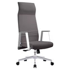 Chaise de bureau ergonomique LeisureMod Adorit à dossier haut en cuir - Pivotante et inclinable - Chaise de bureau exécutive réglable