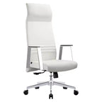 Chaise de bureau ergonomique LeisureMod Adorit à dossier haut en cuir - Pivotante et inclinable - Chaise de bureau exécutive réglable