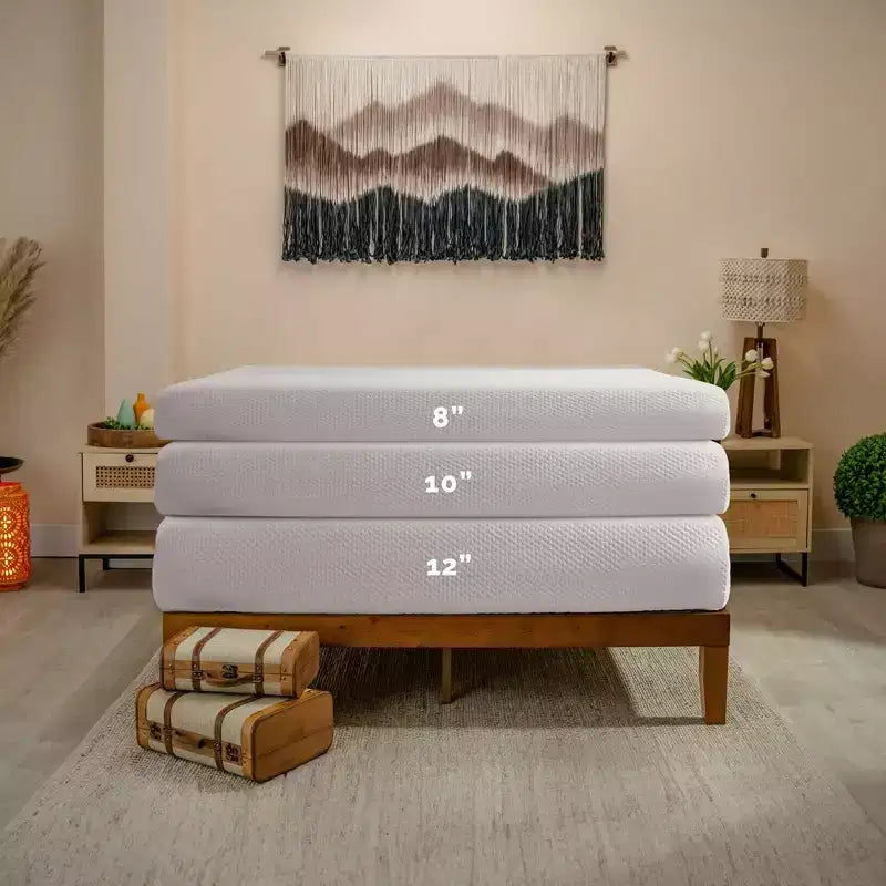 Matelas en mousse à mémoire de forme rafraîchissant au thé vert Bryt – Matelas en boîte