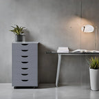 Meuble de rangement de bureau à 7 tiroirs, classeur mobile avec roulettes pivotantes, rangement pour travaux manuels pour la maison, le bureau